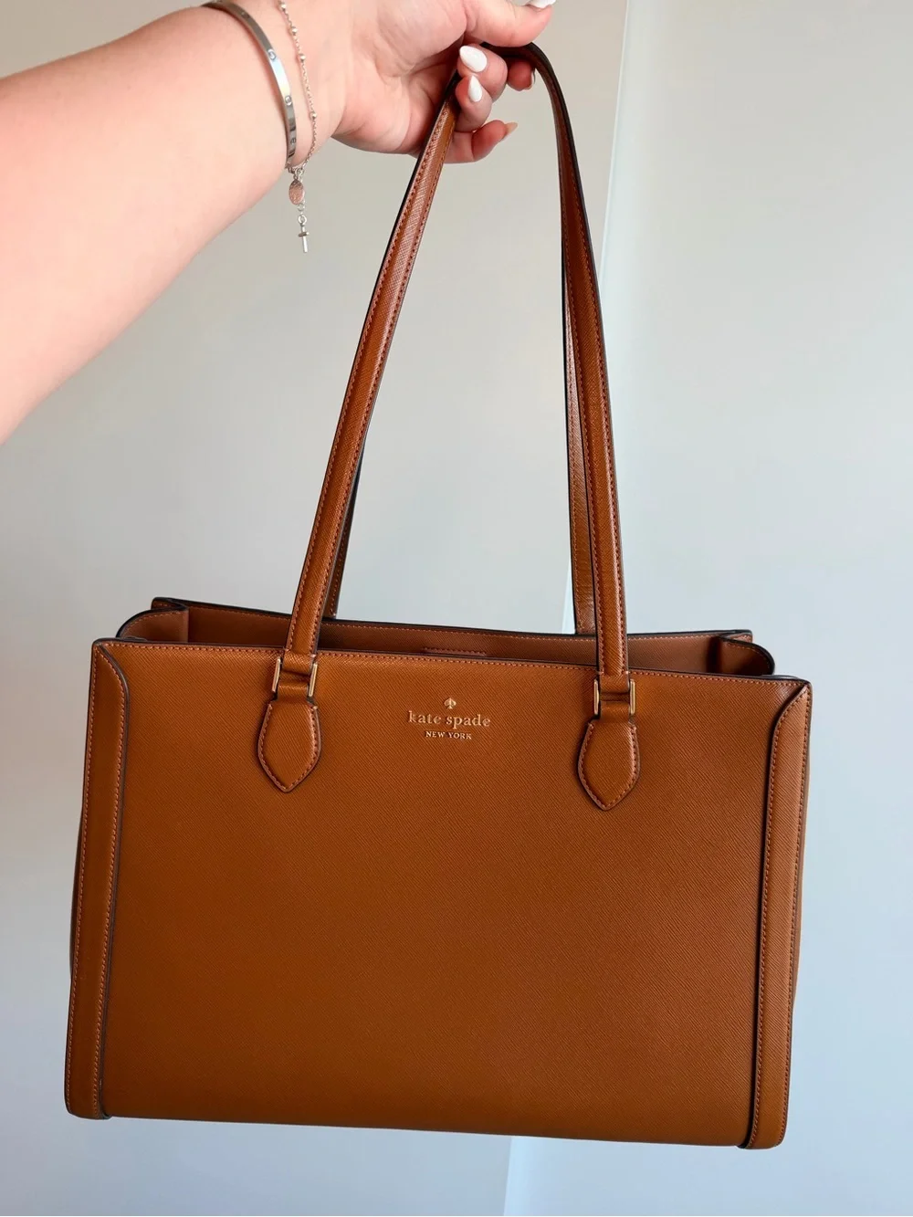 kate spade Brown Leather Double-Handle Tote